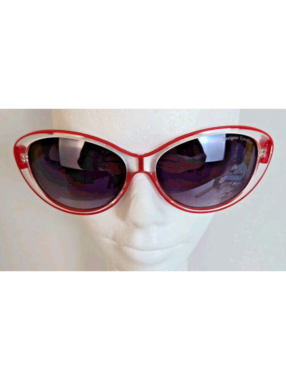 Designer Eyeware Sunglasses Women Mirror Red Lined Frames Party Trendy
